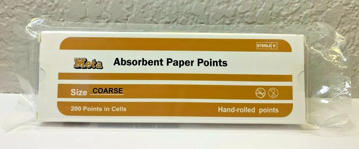 Dental Endo Absorbent Paper Points Cell Pack COARSE, PP200-C, Meta, 200/Pk