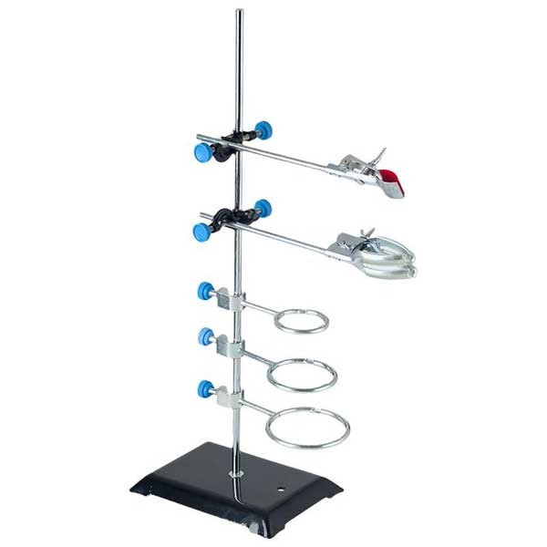 Adjustable Lab Stand w/ Flask & Cross Clamp, Iron Ring – Chemistry Supply