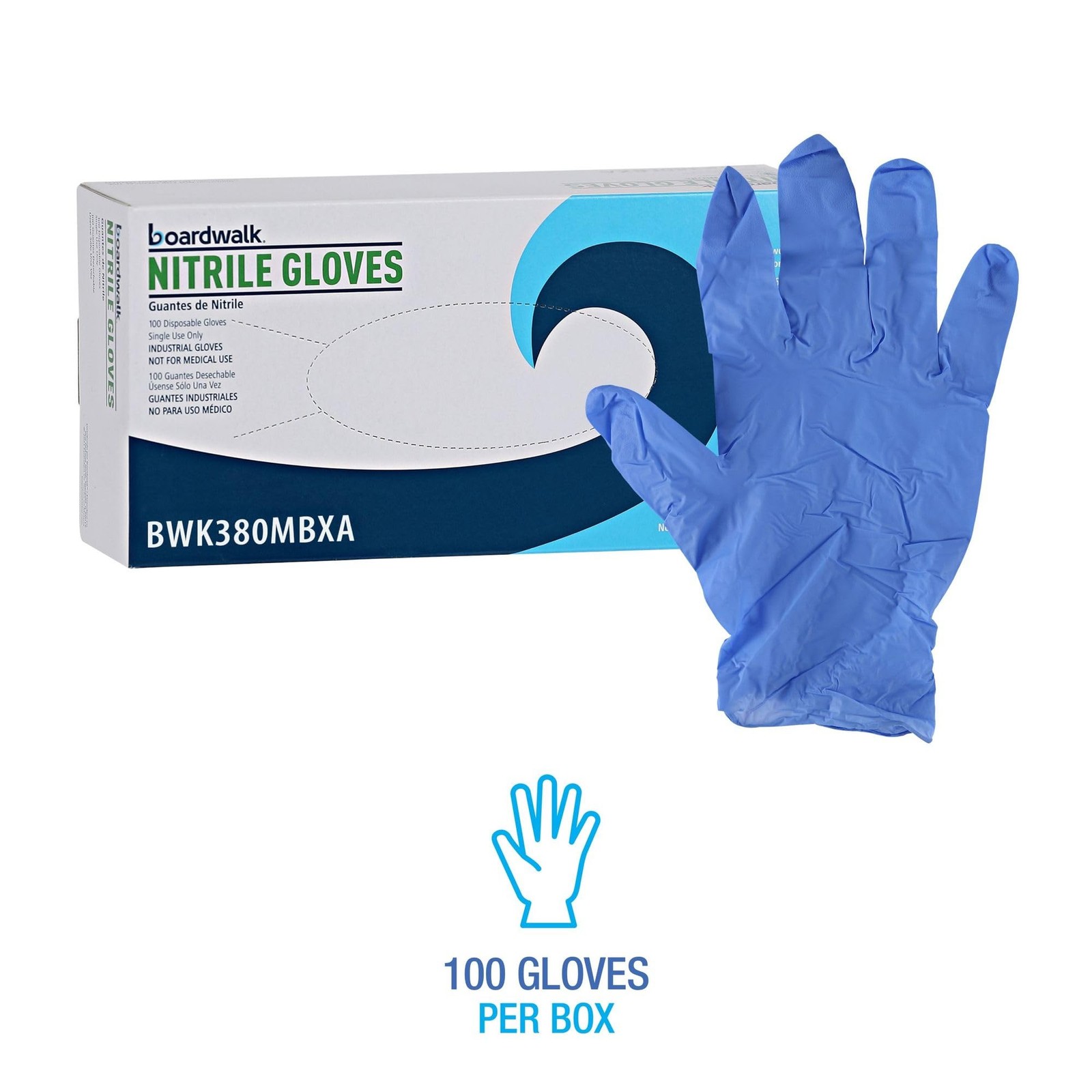 Boardwalk Disposable General-Purpose Nitrile Gloves, Medium, Blue, 4 mil, 1,0…