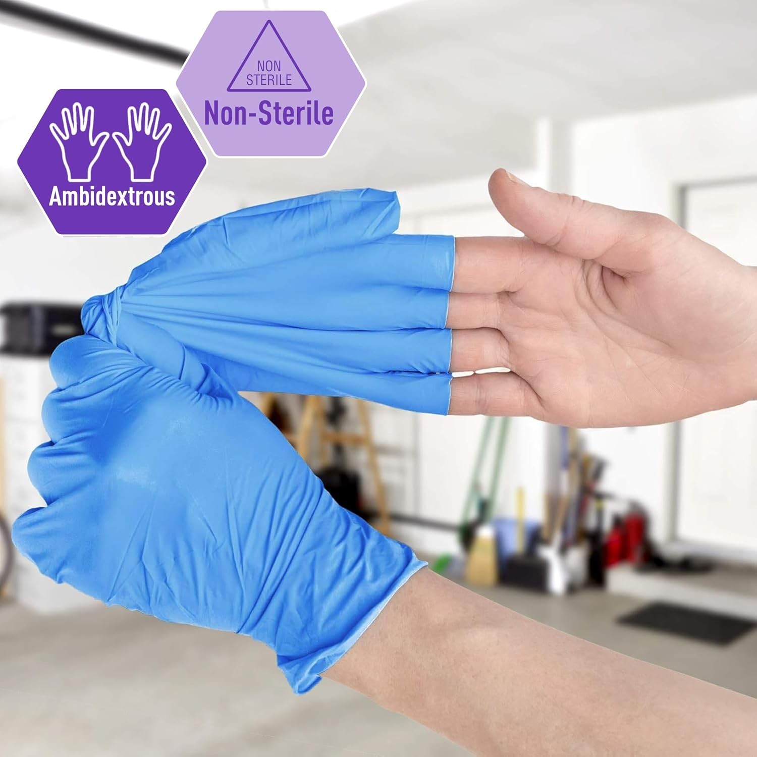 Comfortable 100-Count Medium Blue Exam Gloves – Non-Sterile & Cut-Resistant