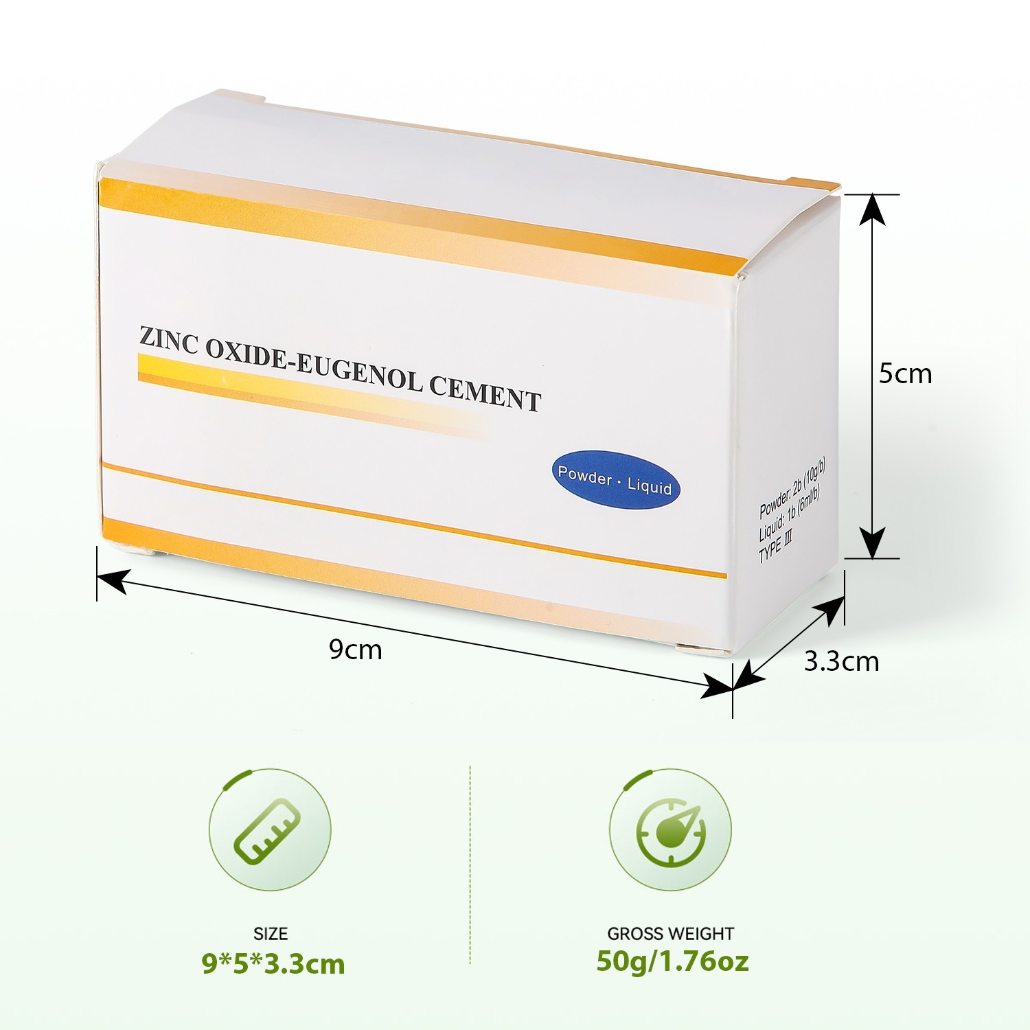 Dental Zinc Oxide Eugenol Cement Kit Self-Curing for Temporary Crowns & Bridges