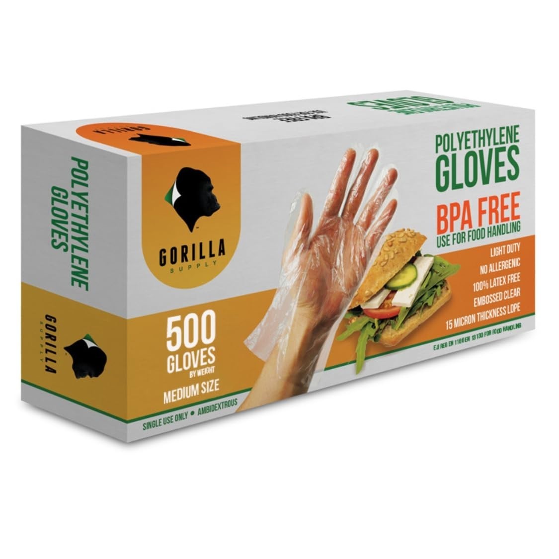 BPA Free Disposable Gloves, 1000 Count, Medium – Safe for Food Handling