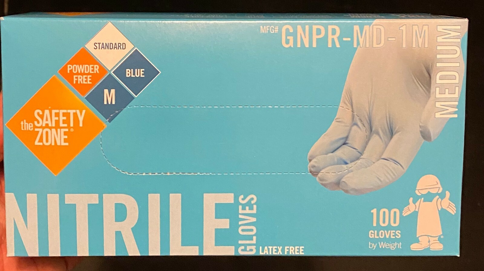 The Safety Zone Nitrile Gloves 1,000 gloves (10 Boxes of 100 gloves) Latex Free