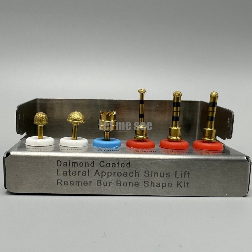 Dental Lateral Approach Drill Kit Sinus Lift Membrane Diamond Coated Burs Reamer