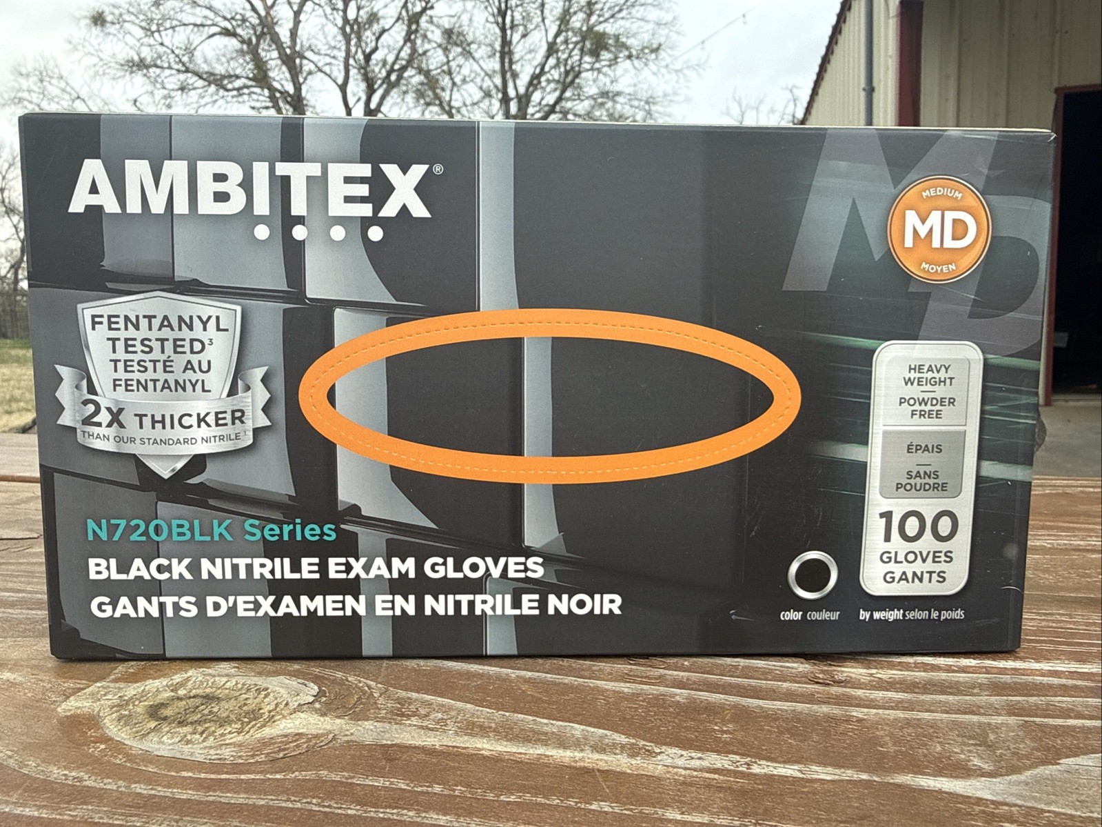Tradex Thick 💪 POWDER-FREE NITRILE GLOVES, 6 MIL, MEDIUM, BLACK, 100/BOX