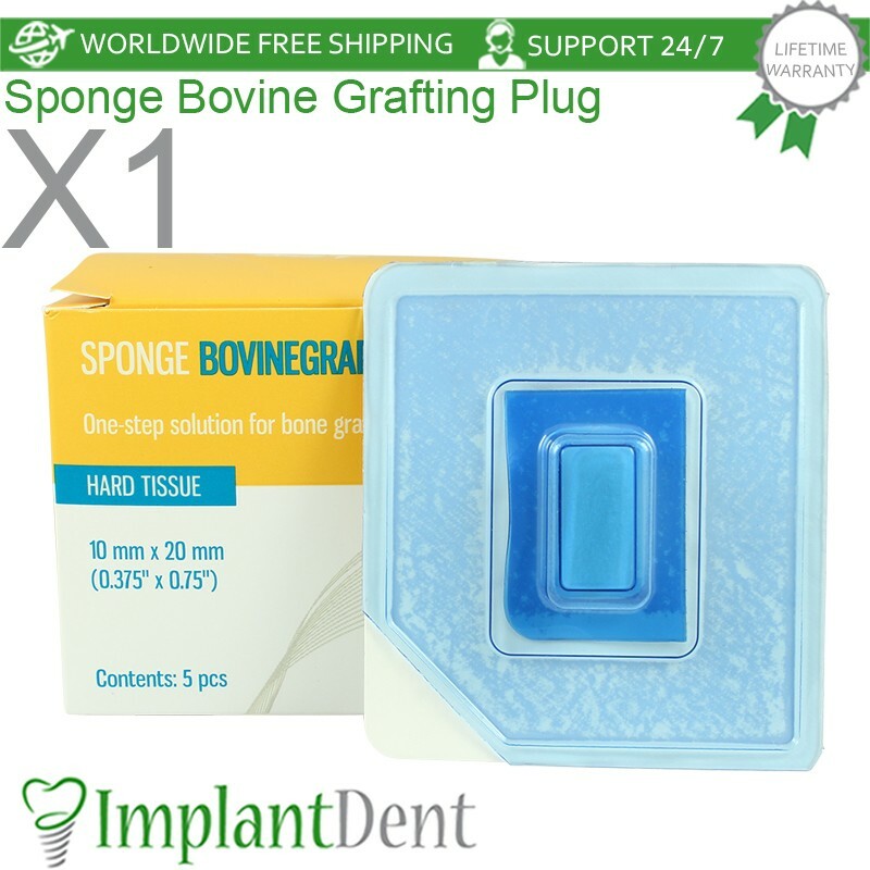 Box Dental Sponge Grafting 5 Plugs Natural Collagen ⌀10 L20mm Sterile Dentistry