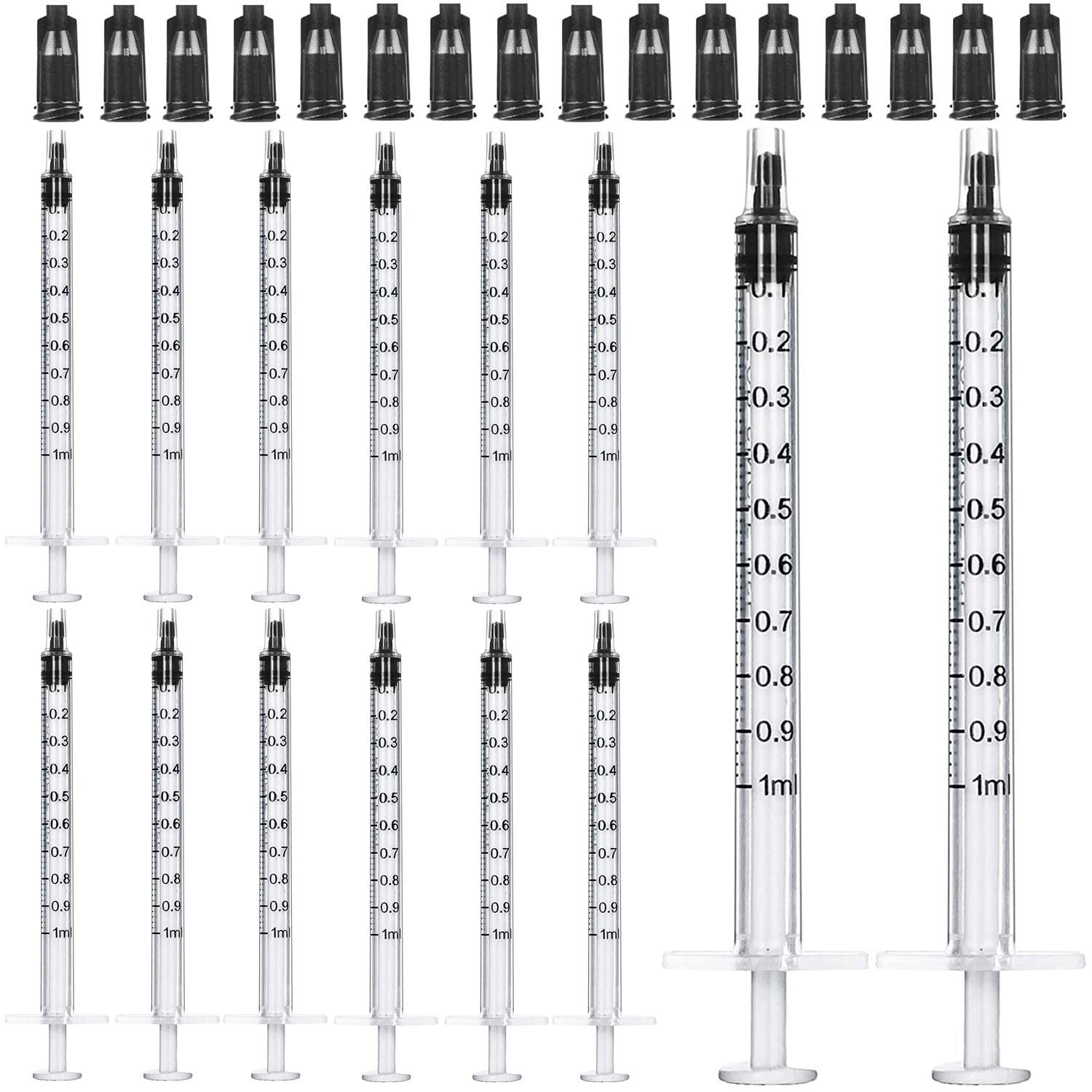 1ml Syringes with Caps (Pack of 100) White – 100pcs