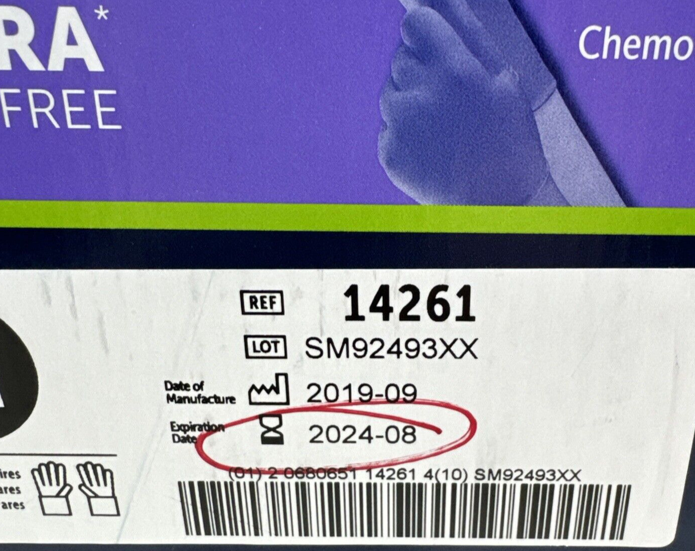 1 Box Halyard Purple-XTRA Nitrile Exam Gloves STERILE Size: MEDIUM *Check Date*