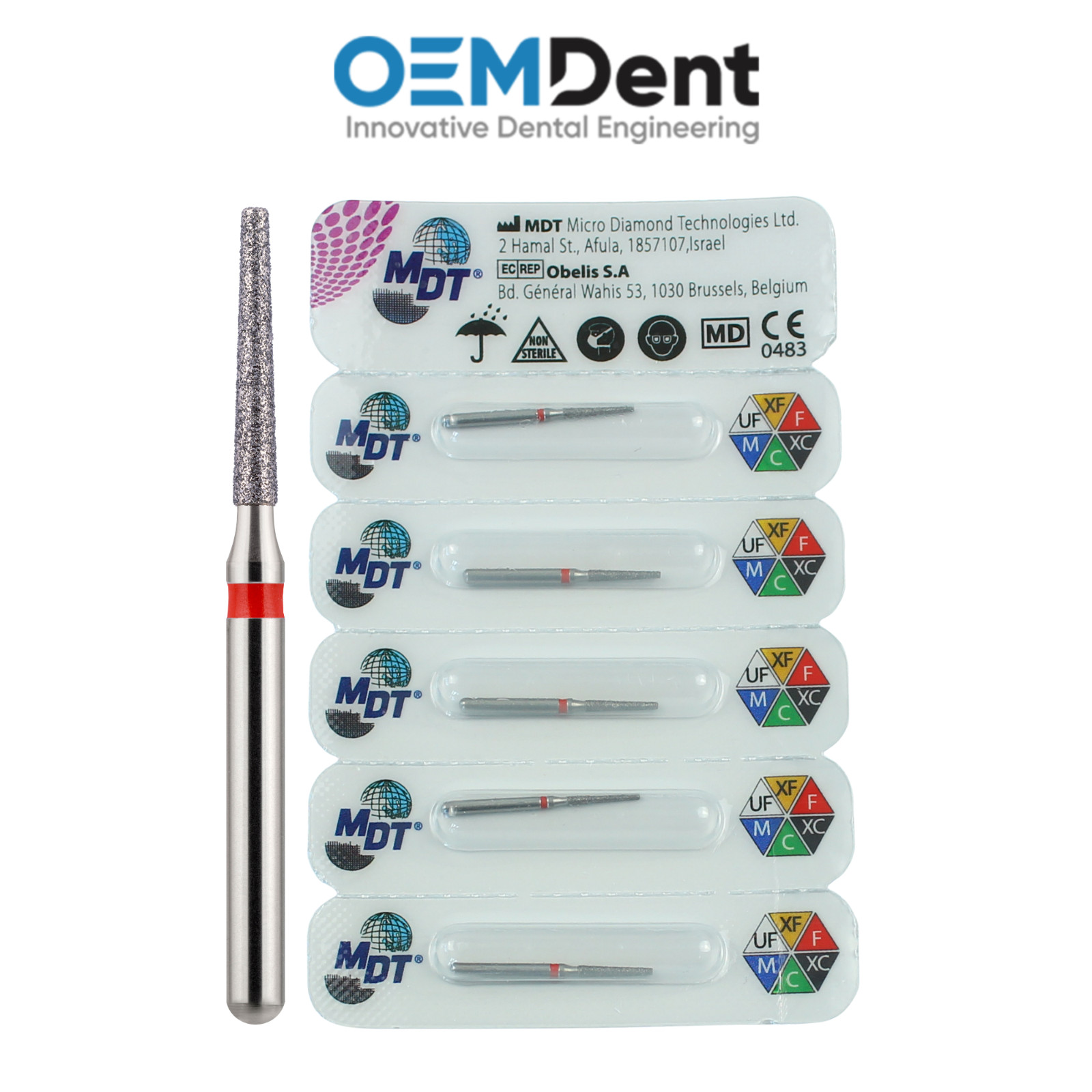 MDT FG Diamond Burs Flat End Taper 172 Crown Prep Detailed Shaping Restorations