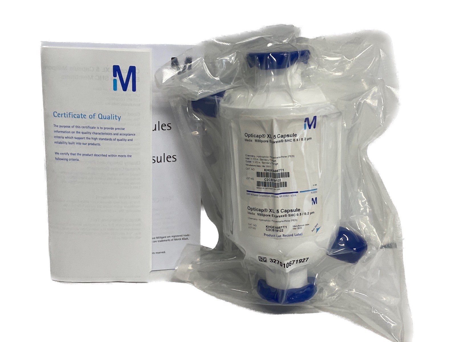 MILLIPORE Express Opticap XL 5 Filter Capsule 0.5/0.2um SHC 1-1/2”TC KHGEA05TT1