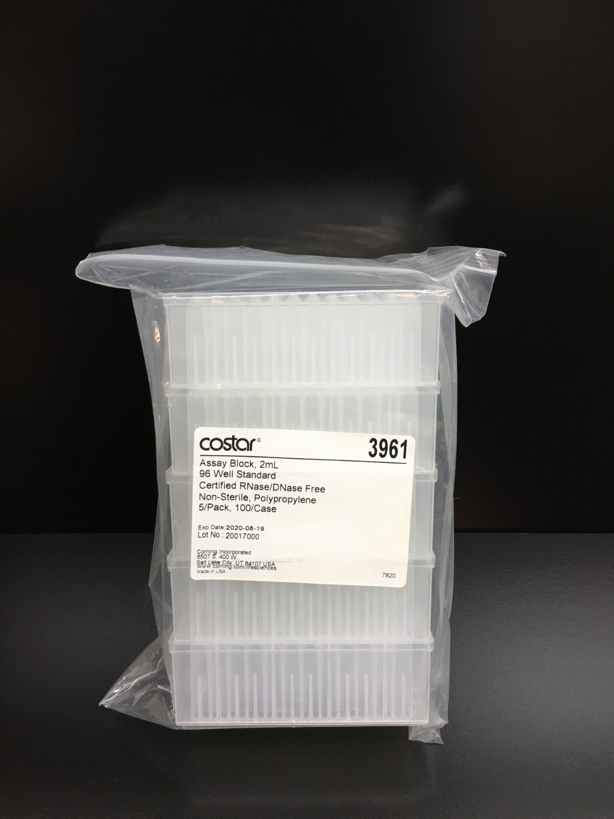 Corning Costar REF 3961 | 96 Well 2 mL Clear V-Bottom Deep Well Plate