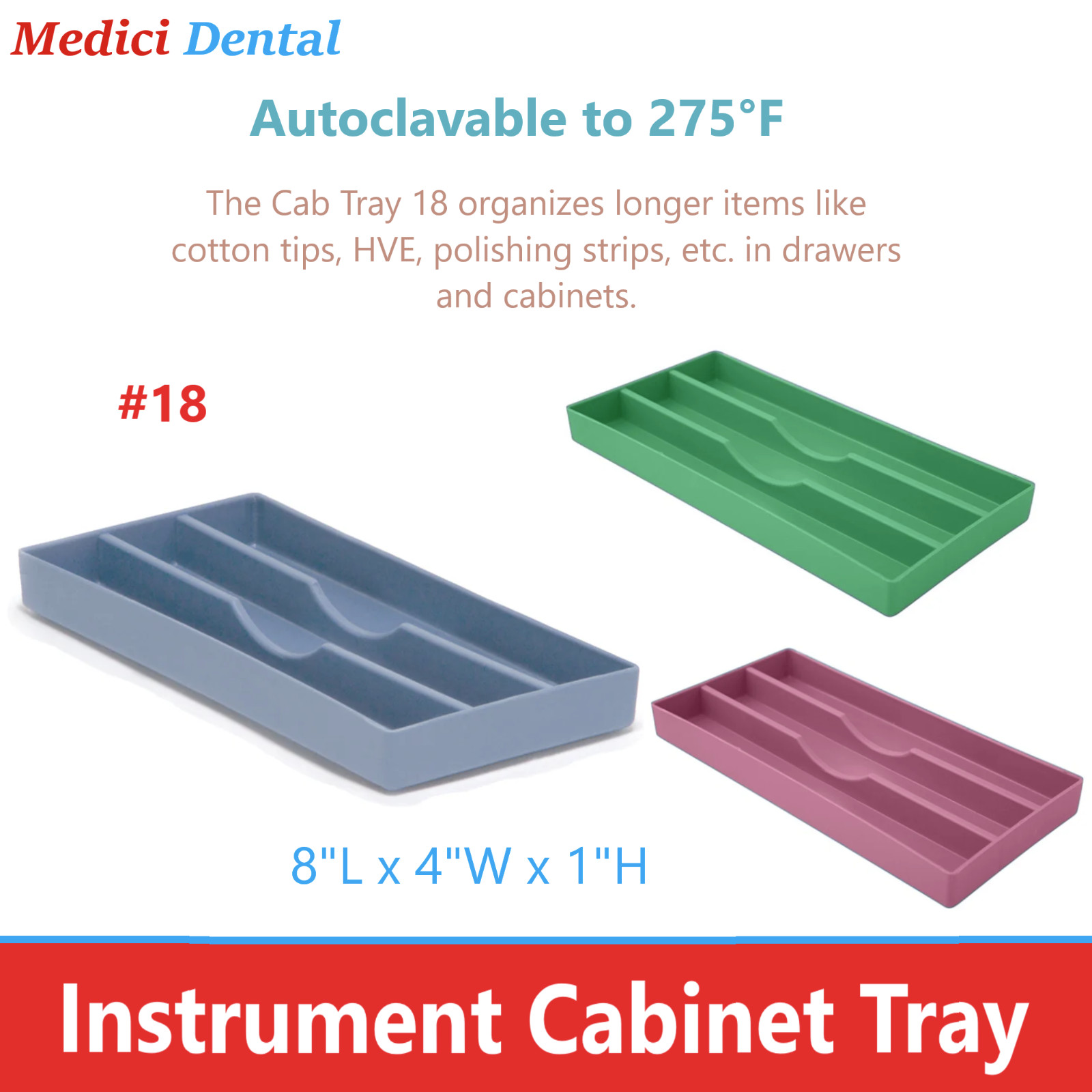 Dental Instruments Tray For Sterilization & Organization of Dental Strips, Discs