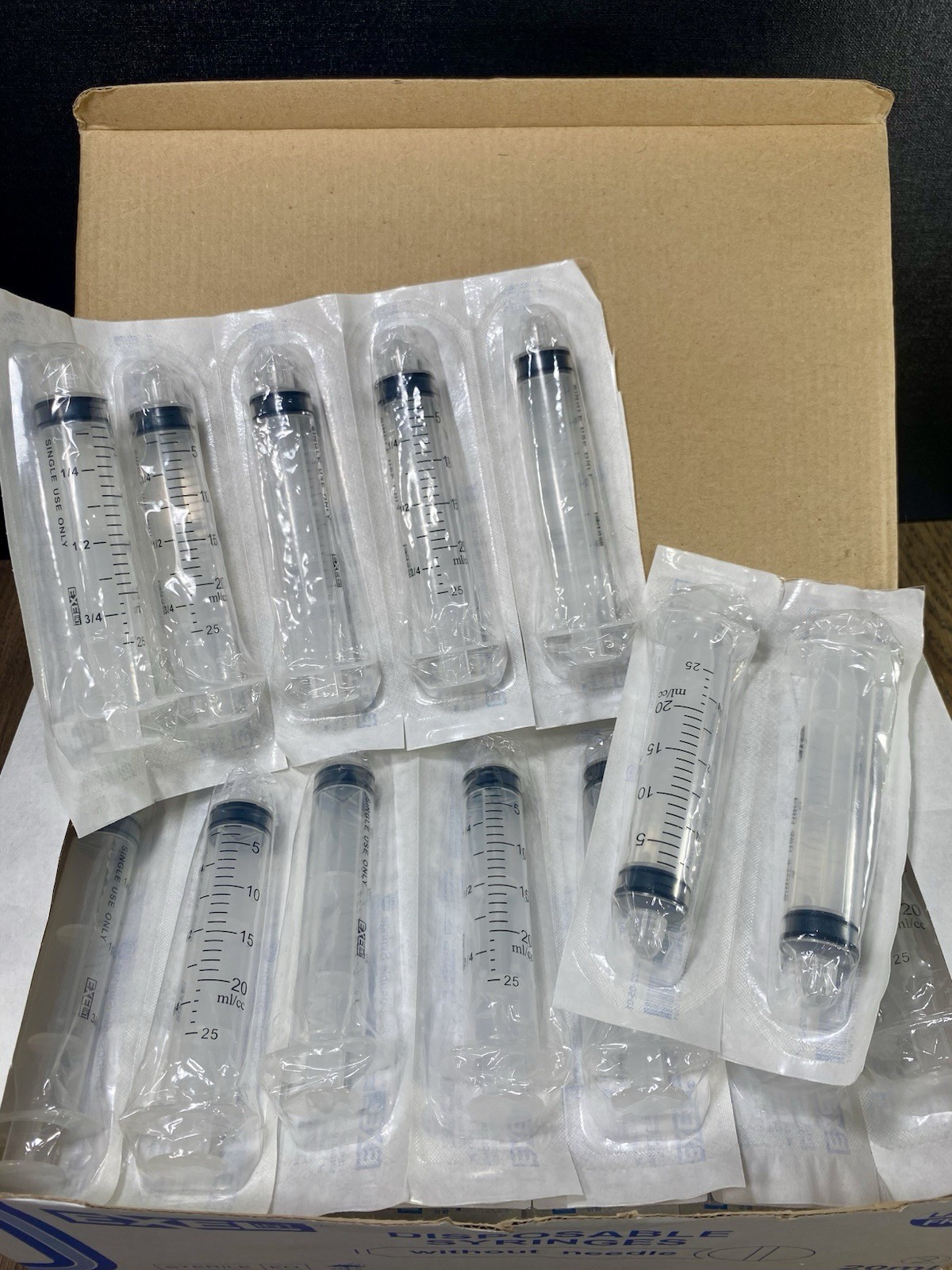 EXEL INT ~ 20ml Disposable Syringe Luer Lock Tip (Box of 50) ~ Latex Free
