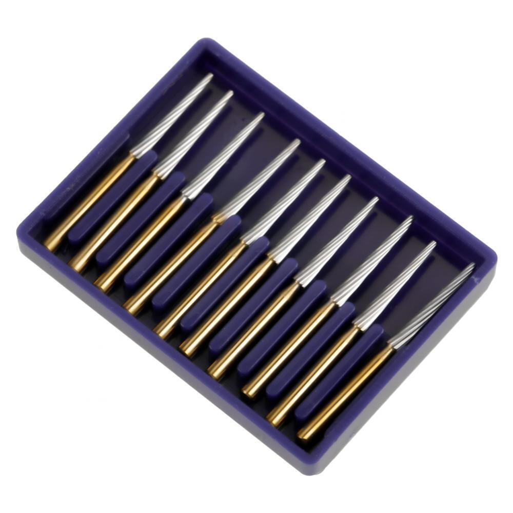 10Pcs/Box Dental Orthodontic Carbide Burs Debonding Finishing Tapper FG 8104