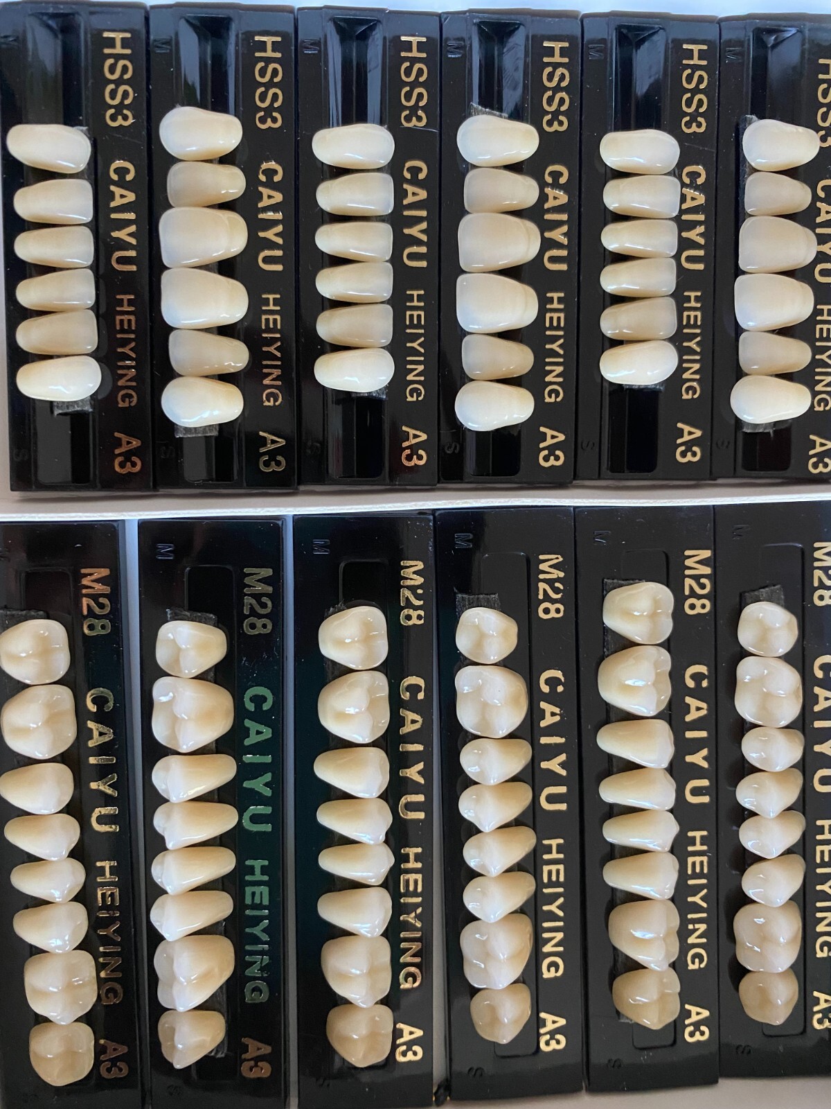 3 Complete Sets Acrylic Denture Teeth A1 A2 A3 A3.5 S M L X-L 84 In BOX