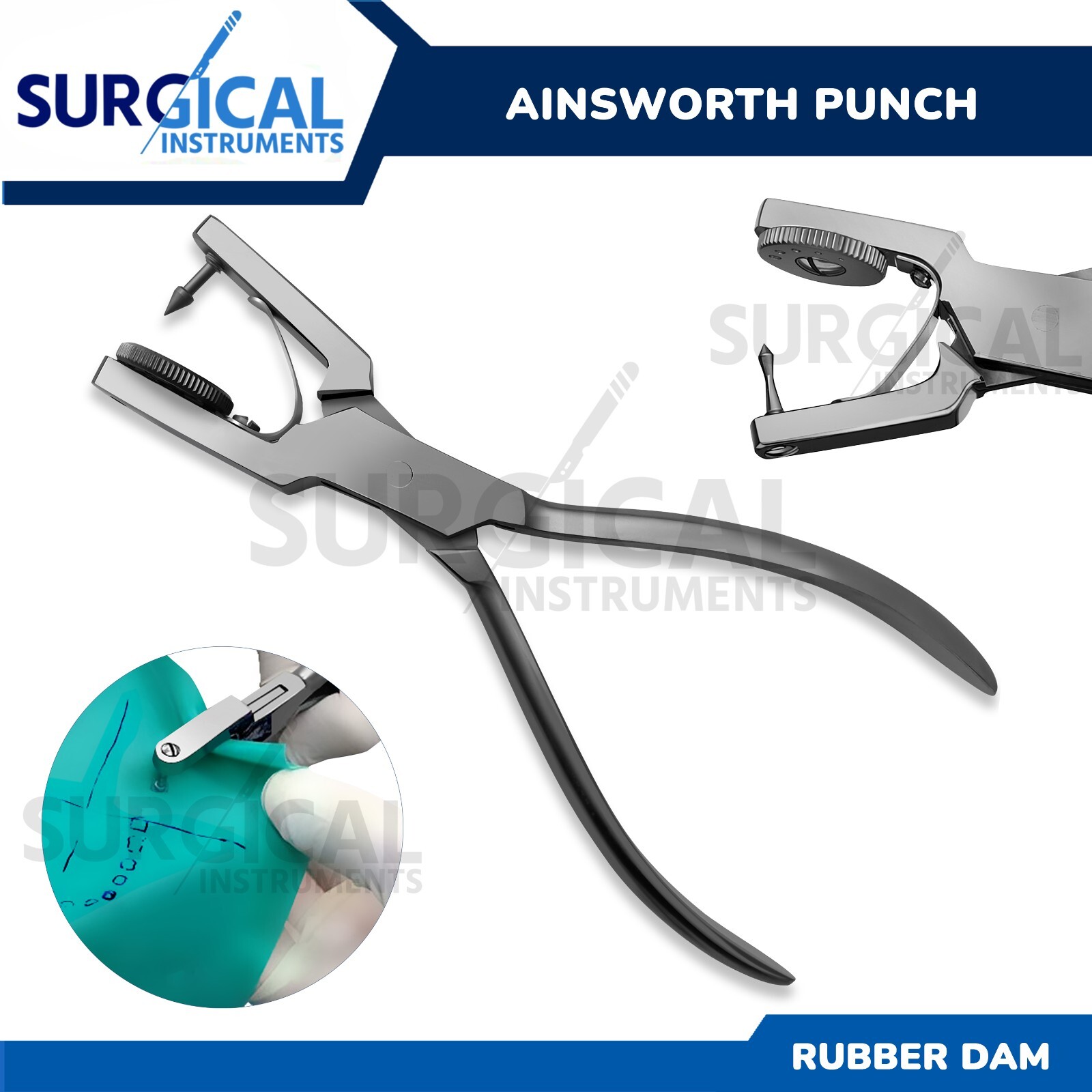 Ainsworth Rubber Dam Punch Surgical Dental Instruments Stainless German Grade