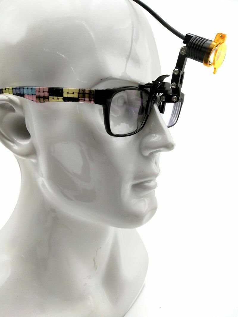 Dental Medical 3W LED Metal Clip-on Head Light with Filter for Glasses Blue USA
