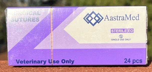 2/0 PGA, 72ct (3 Boxes) Polyglycolic Acid, Veterinary Dental, R-cut 30mm