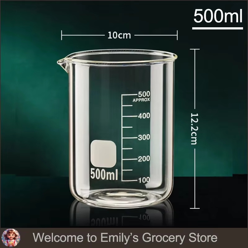 Transparent High Borosilicate Glass Measuring Cup Clear Scale Cup Laboratory Bea