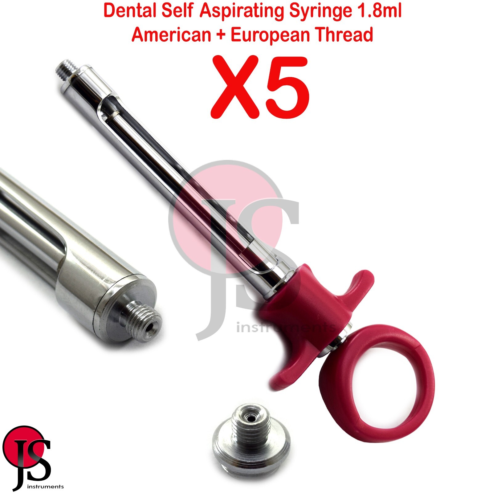 Anesthetic Self Aspirating Dental Syringe 1.8ml Auto Passive Pink TOP QUALITY