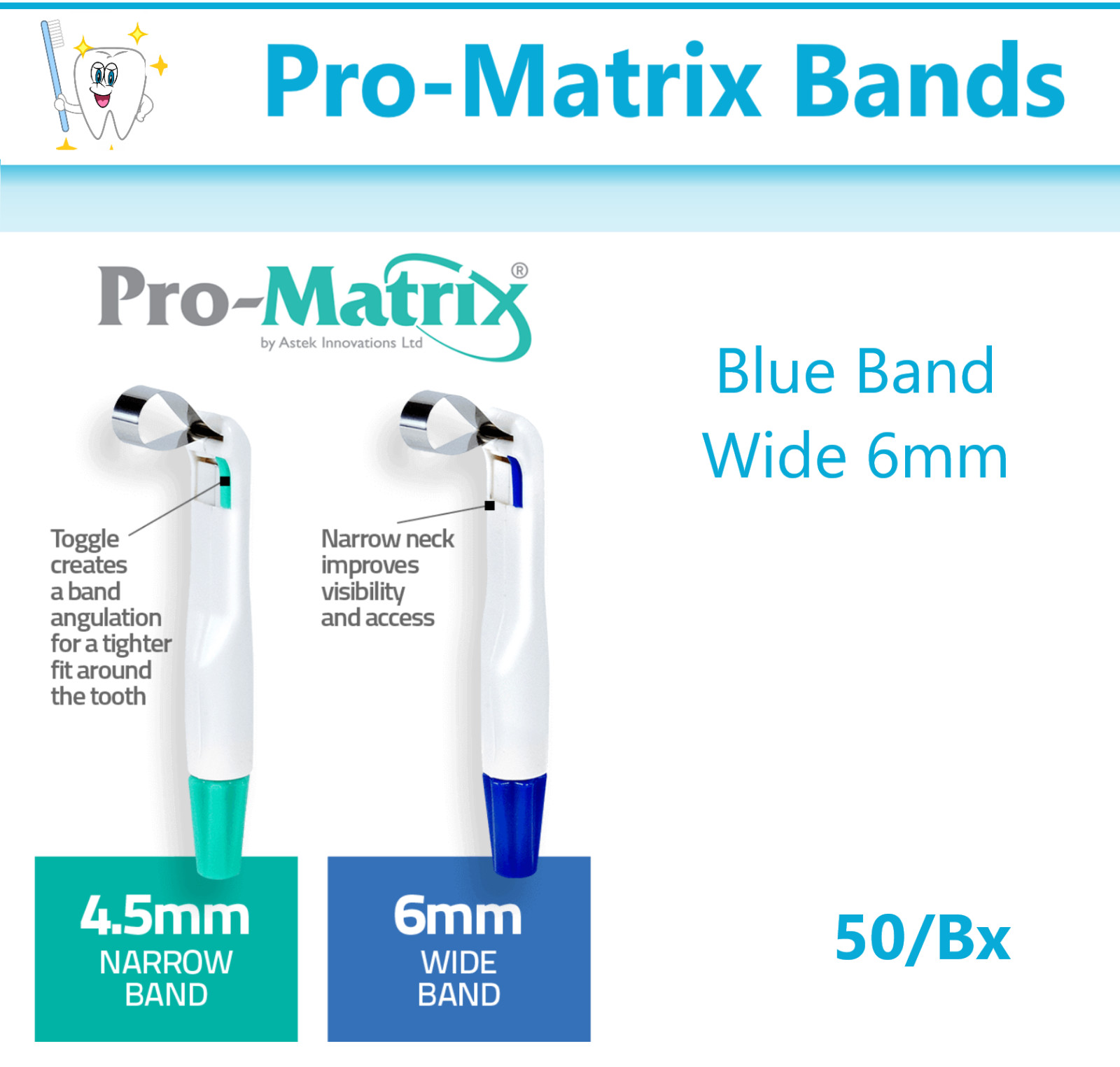 Dental Pro-Matrix Band NARROW 4.5 MM Green Bands, 50/Bx