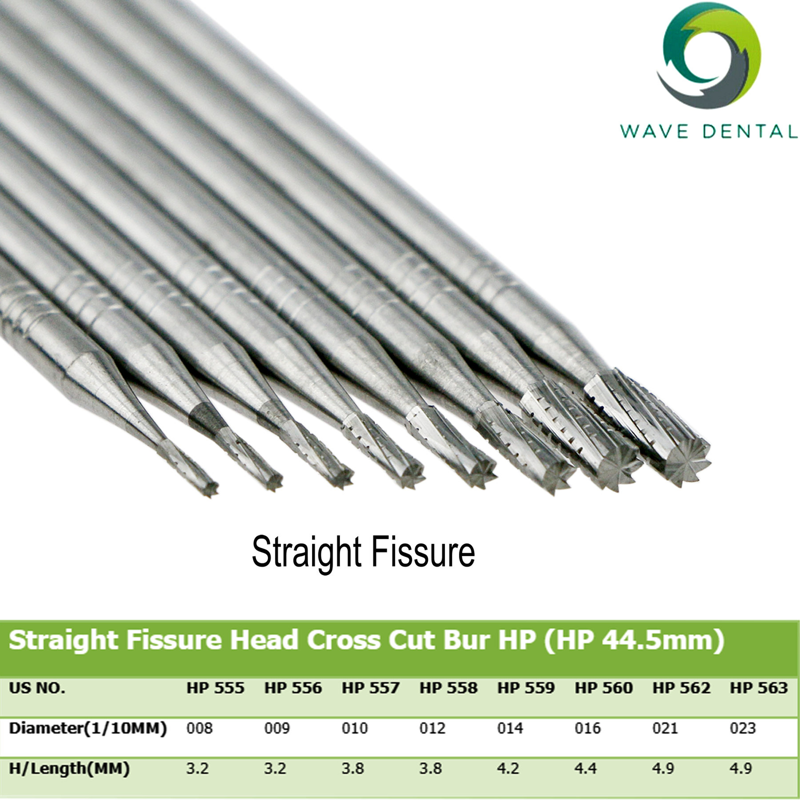 Wave Dental Bur Operative Tungsten Carbide Straight Fissure HP555 556 557-563