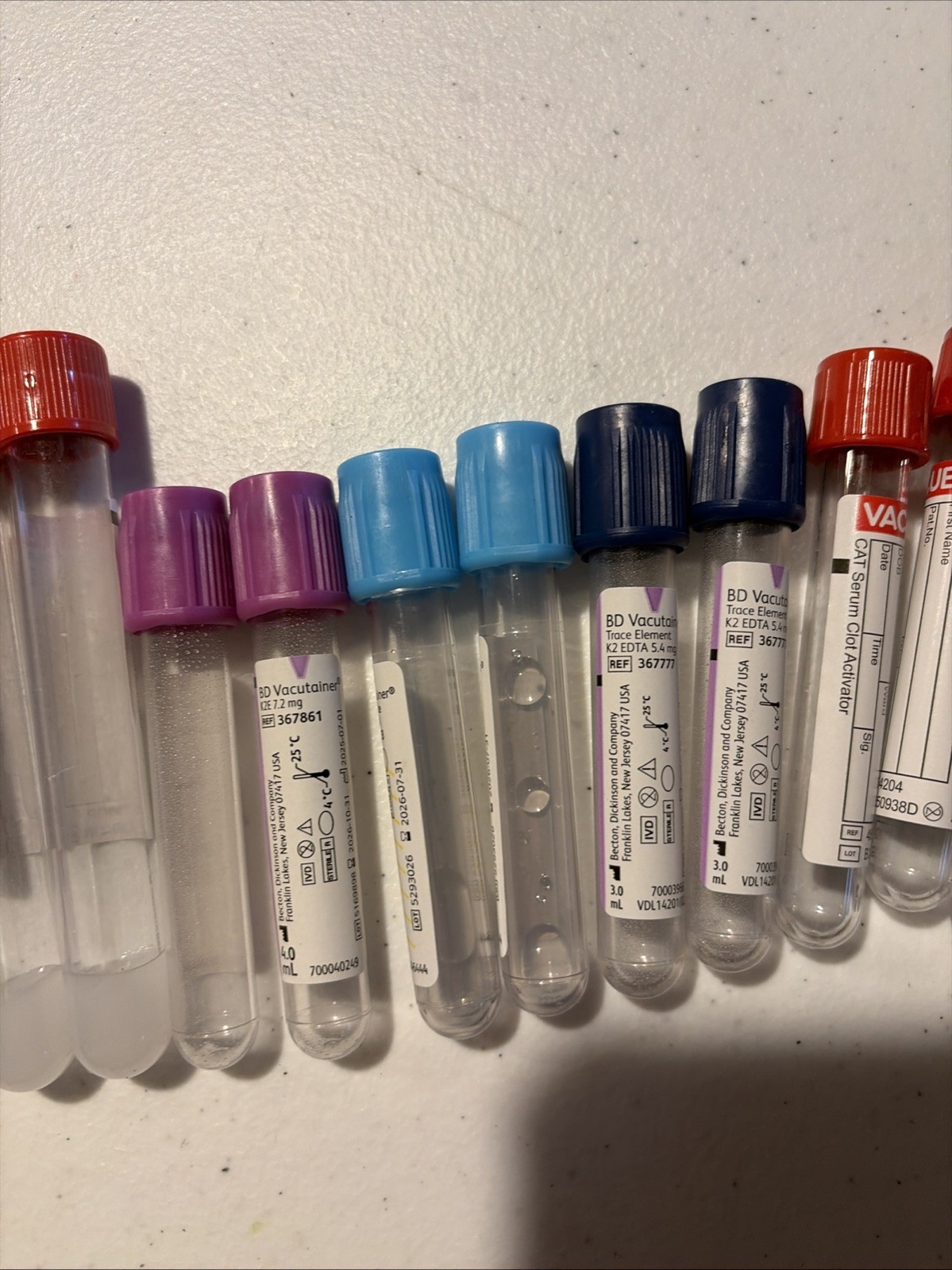 18 Piece Phlebotomy Practice Tubes Practice Set Educational Use Only