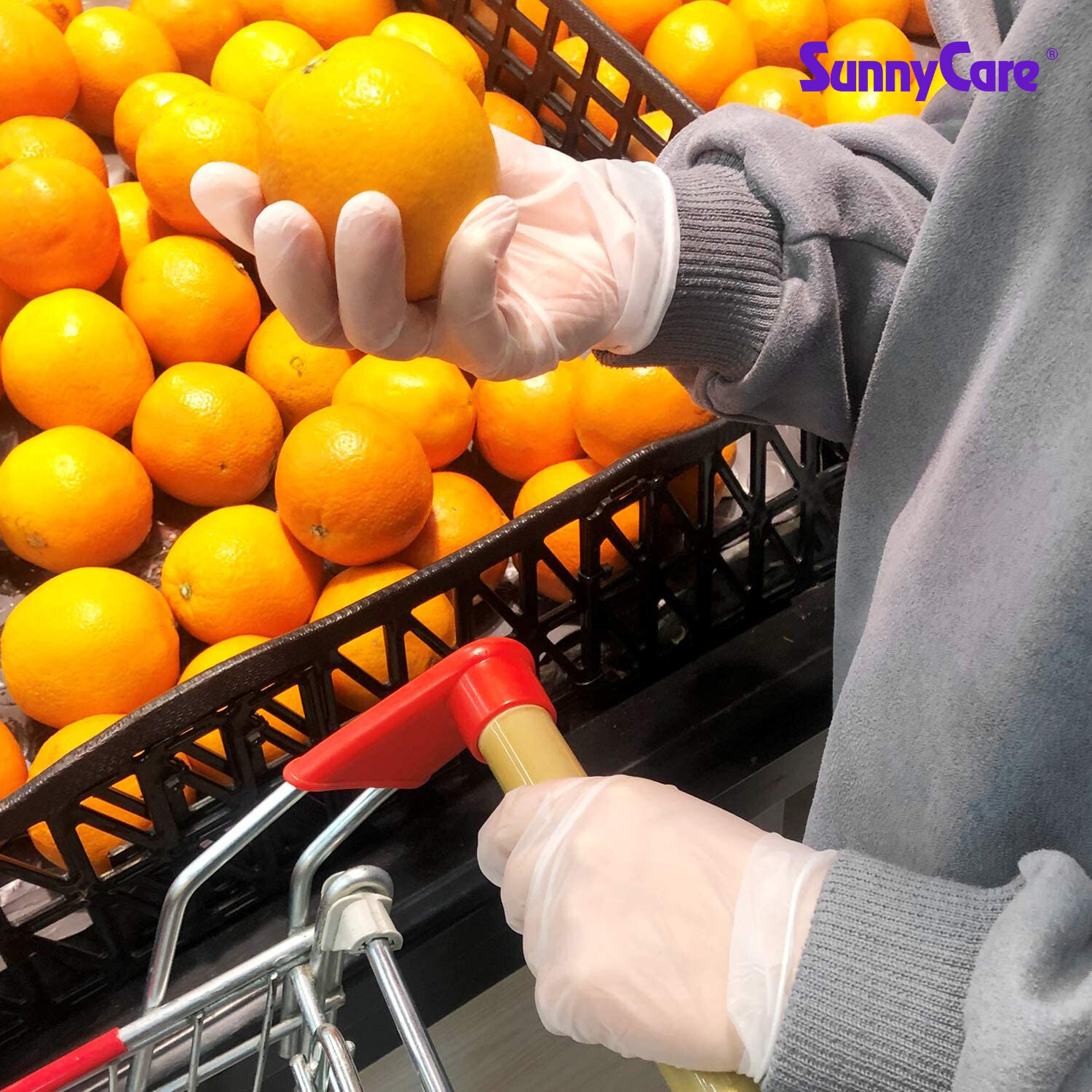 100 SunnyCare #7802 Vinyl Disposable Gloves Powder Free (Latex Nitrile Free)🔥M