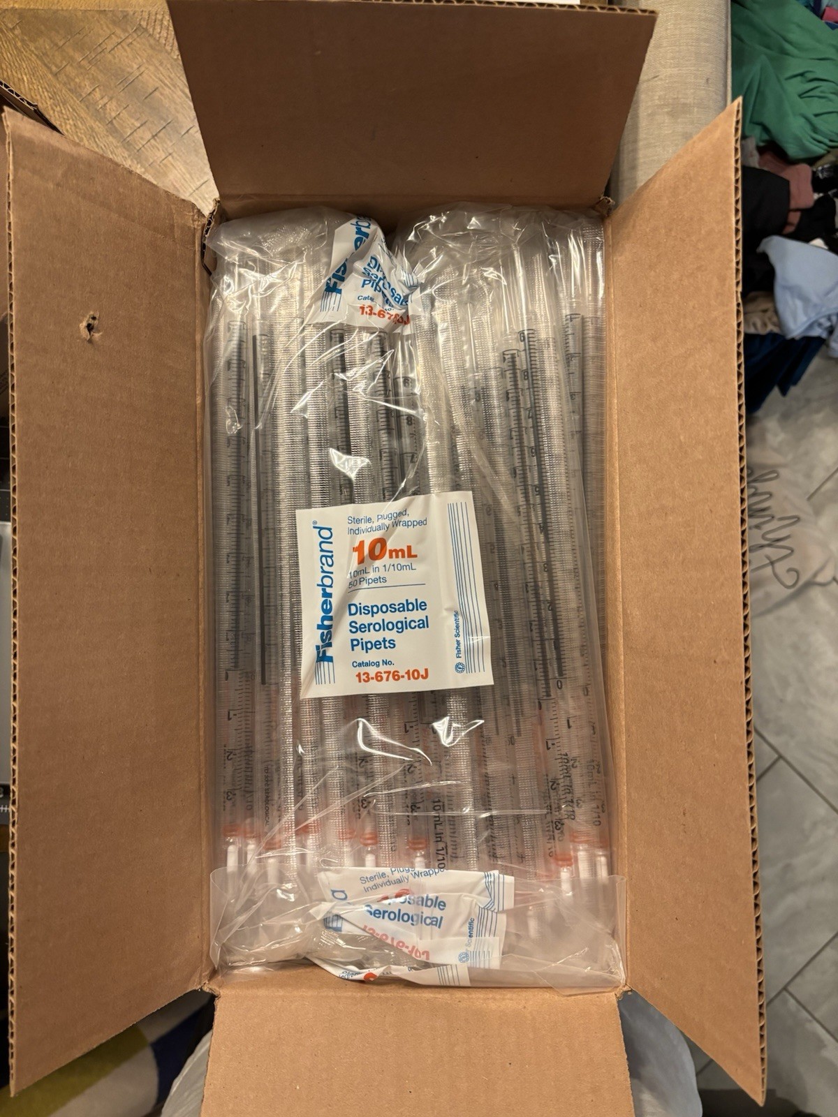 Fisherbrand 10mL 1/10 Disposable Serological Pipet 13-676-10J CASE/200