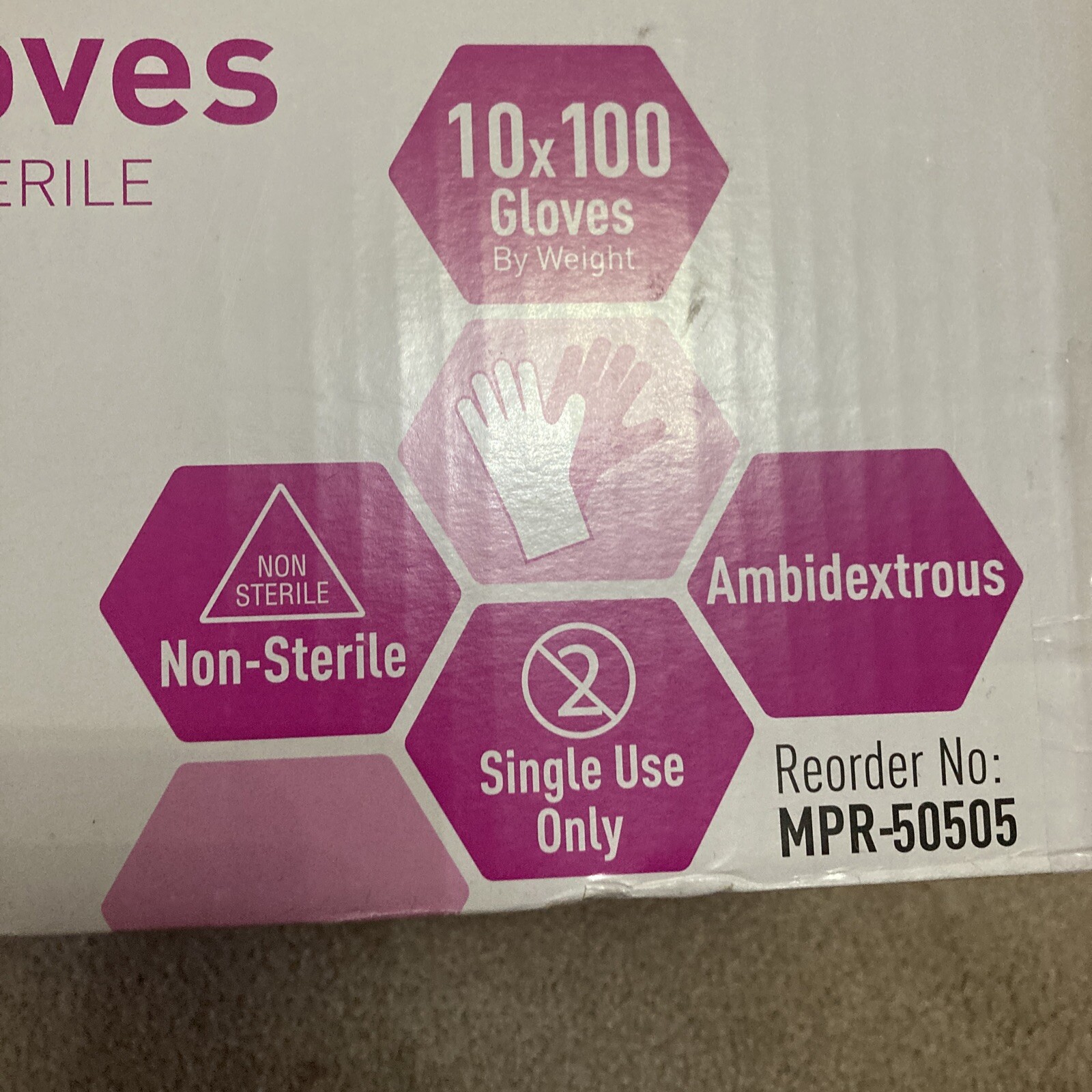 MedPride Powder-Free Nitrile Exam Gloves, Large 10 PACKS OF 100