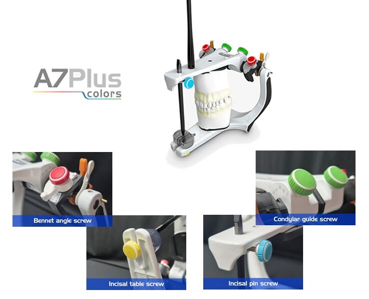 BioArt A7 Plus Color. Semi-Adjustable Articulator with Standard Face Bow & Case