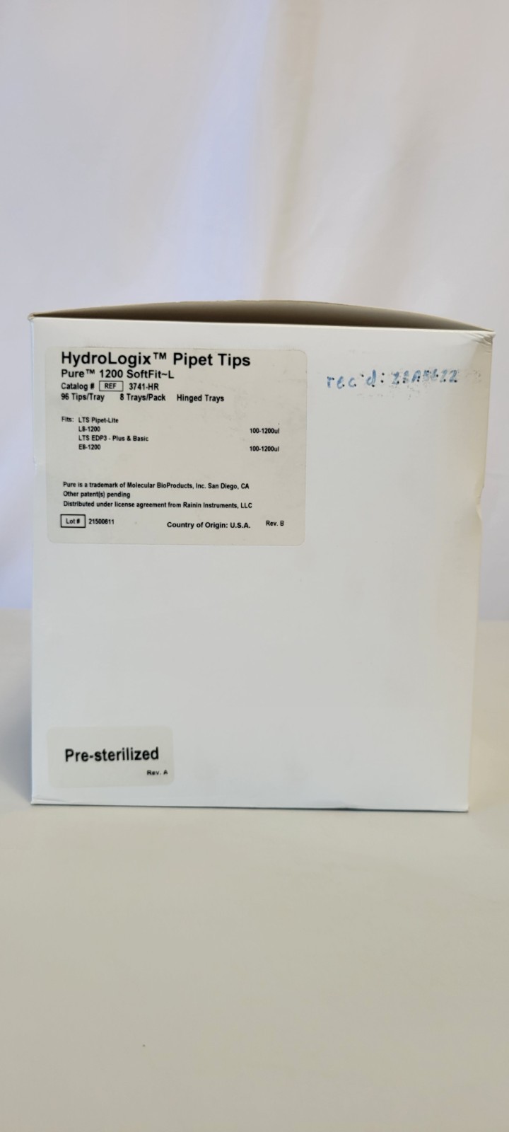 MBP HydroLogix SoftFit-L REF 3741-HR Sterile Pipet Tips Pure 1200 uL