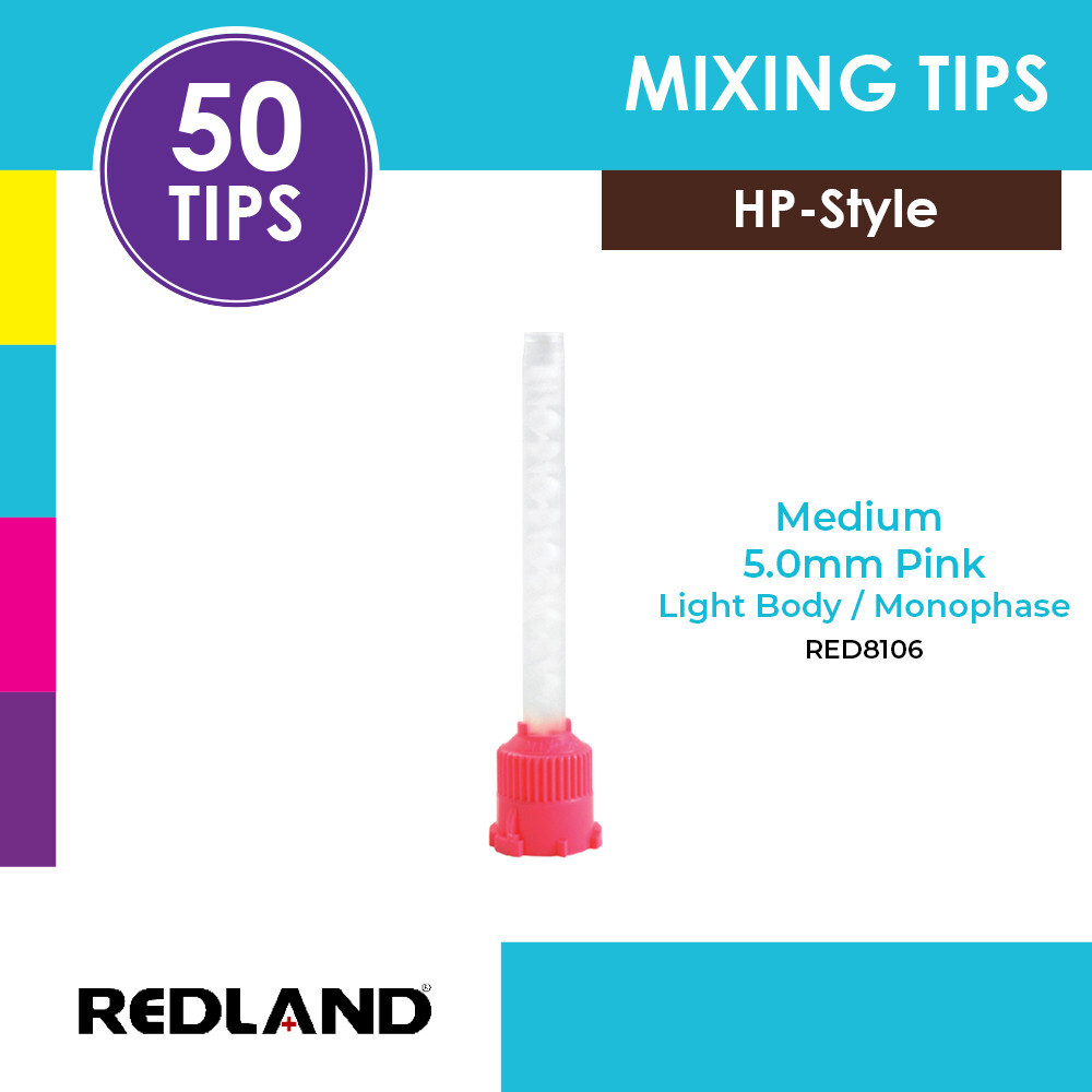 REDLAND 5.0mm HP Pink Mixing Tips for GC EXA Advanced Injection Imp. Mat. (50x)