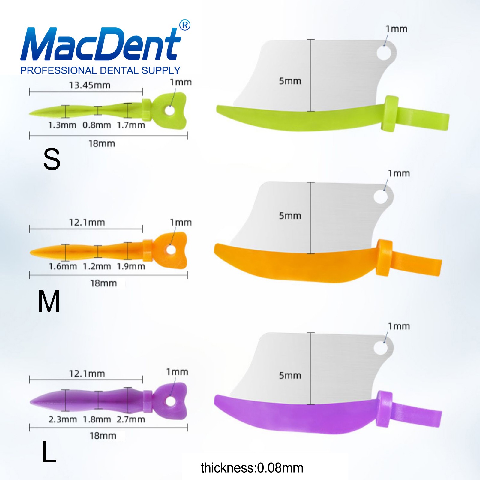 Dental Matrix Fender Wedges Prep Interproximal Diastema Wedge Guard L/M/S 50/Box