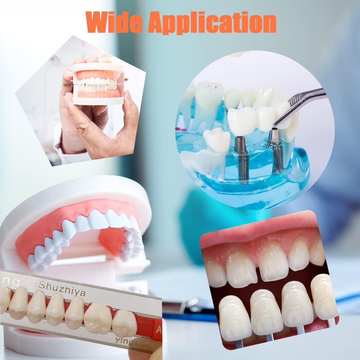 84 Pcs False Teeth Dental Complete Acrylic Resin Denture Teeth, 3 Sets A2