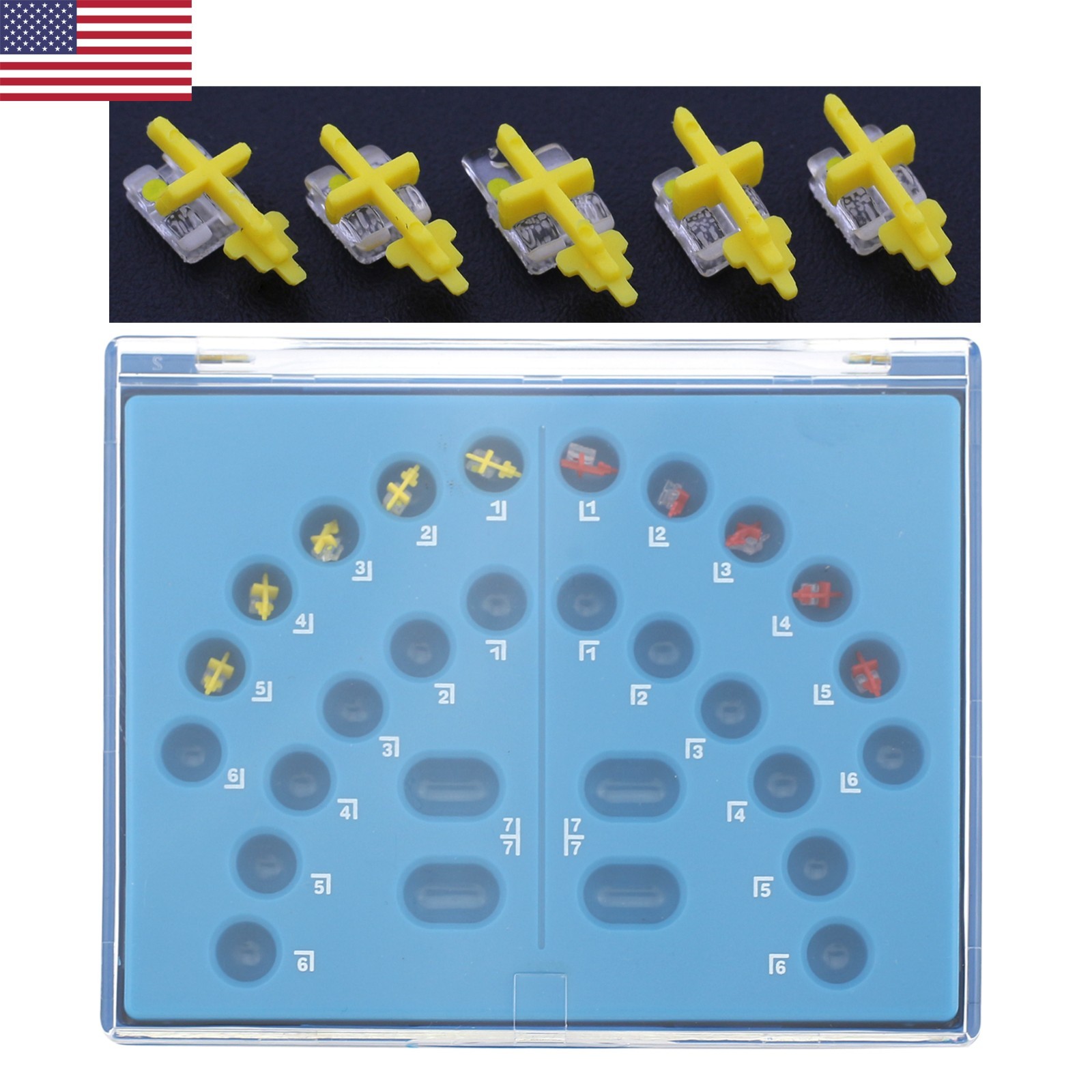 Orthodontic Sapphire Bracket Monocrystalline Aesthetic Brace Roth 022 3w/h Upper