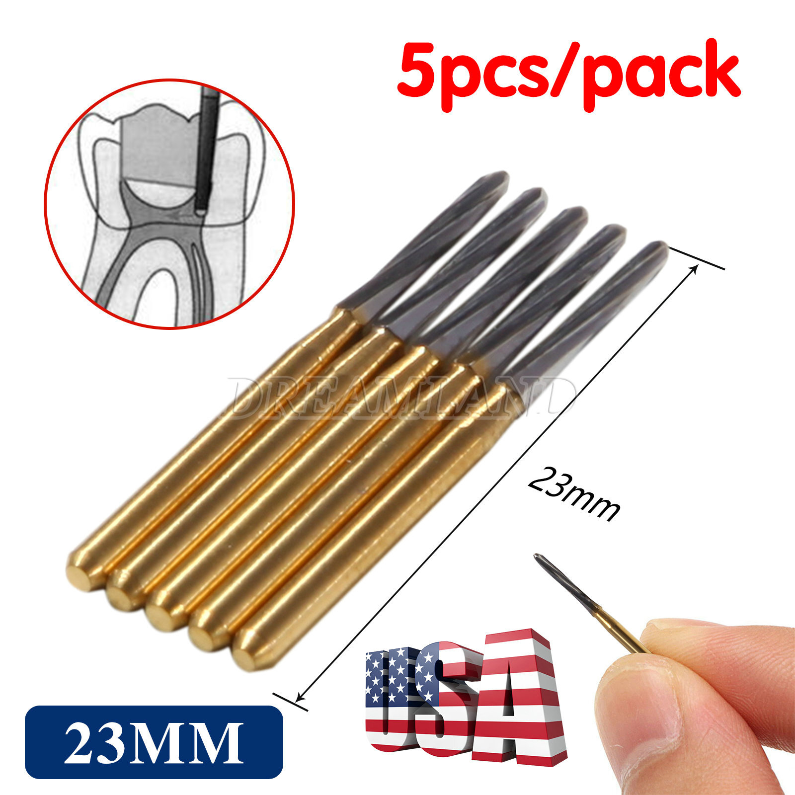 Dental Endodontic ENDO-Z Tungsten Carbide Burs FG Round Bur High Speed 23mm USA