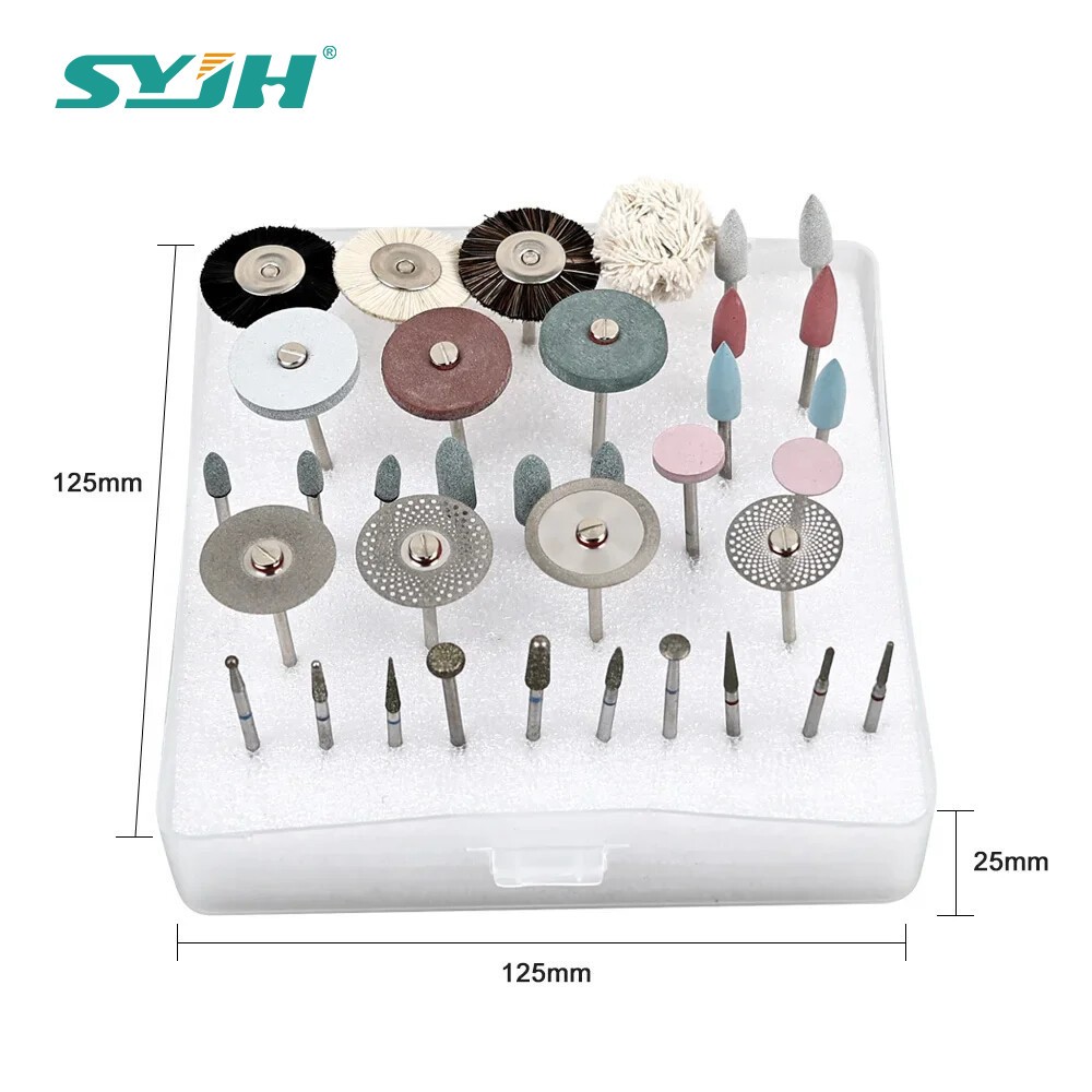 35PCS/Set Dental HP Polishing Kit 2.35mm for Ceramics Low Speed Polisher Brushes