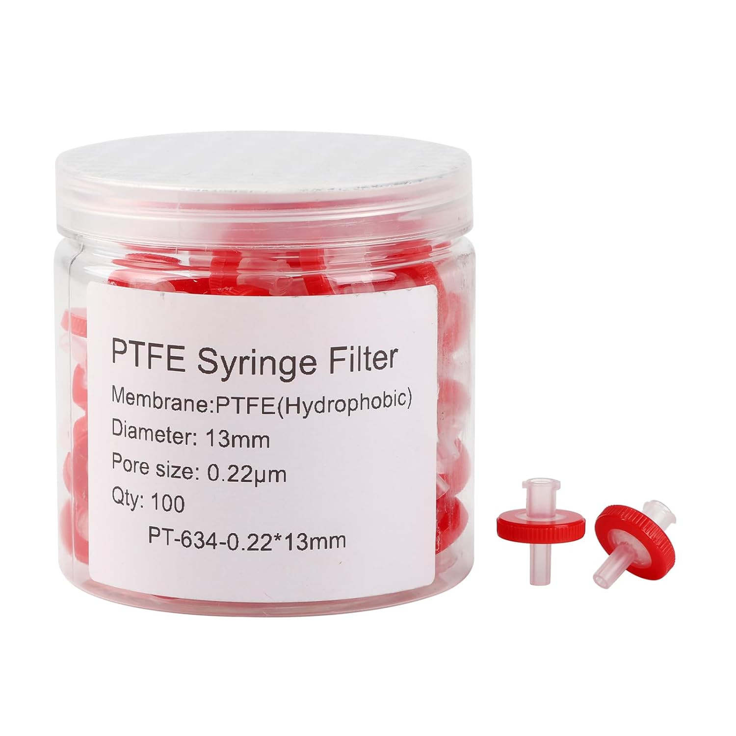 Hydrophobic PTFE Syringe Filter 13Mm Diameter 0.22Um Pore Size, High Throughput
