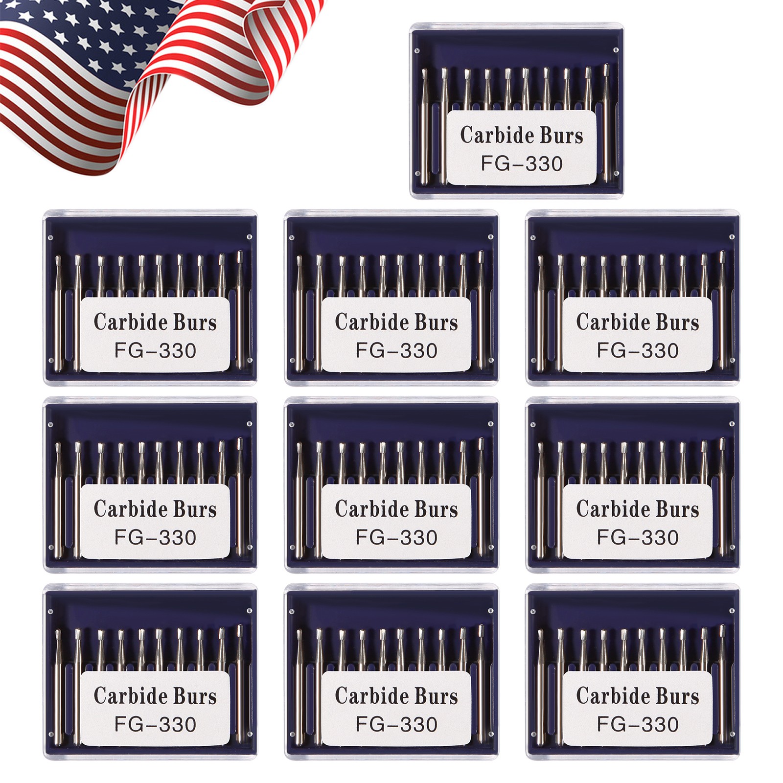 FG # 330 Dental Carbide 19mm Burs (100 Pack) Fit high-speed tungsten burs New