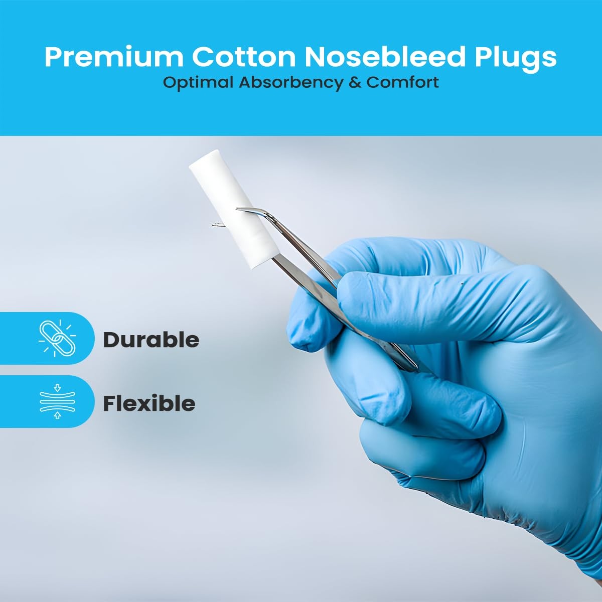 Dental Cotton Rolls – Nose Bleed Stopper – Plugs Pack of 50, White
