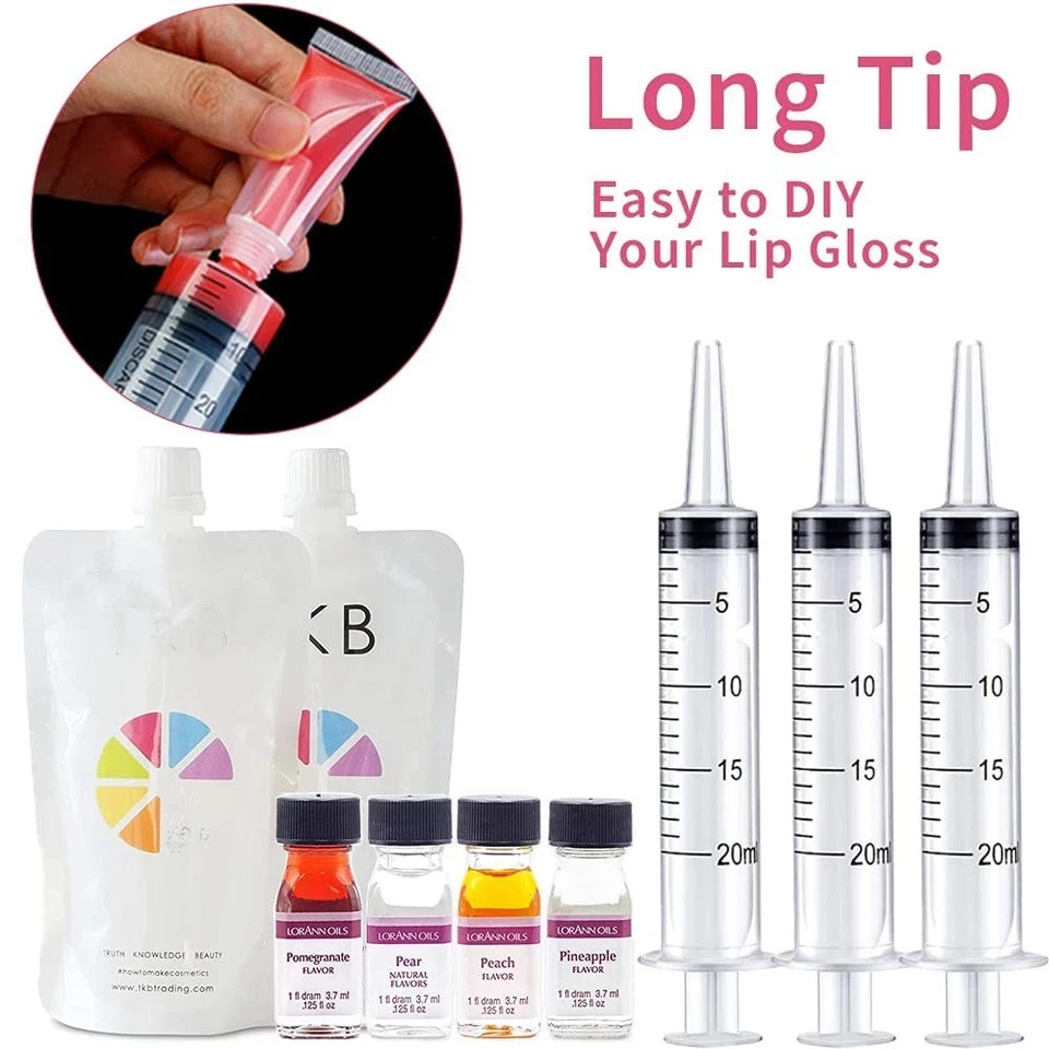 4 Pack 20ml & 60ml Plastic Syringe Large Syringes Without Needle for Scientific