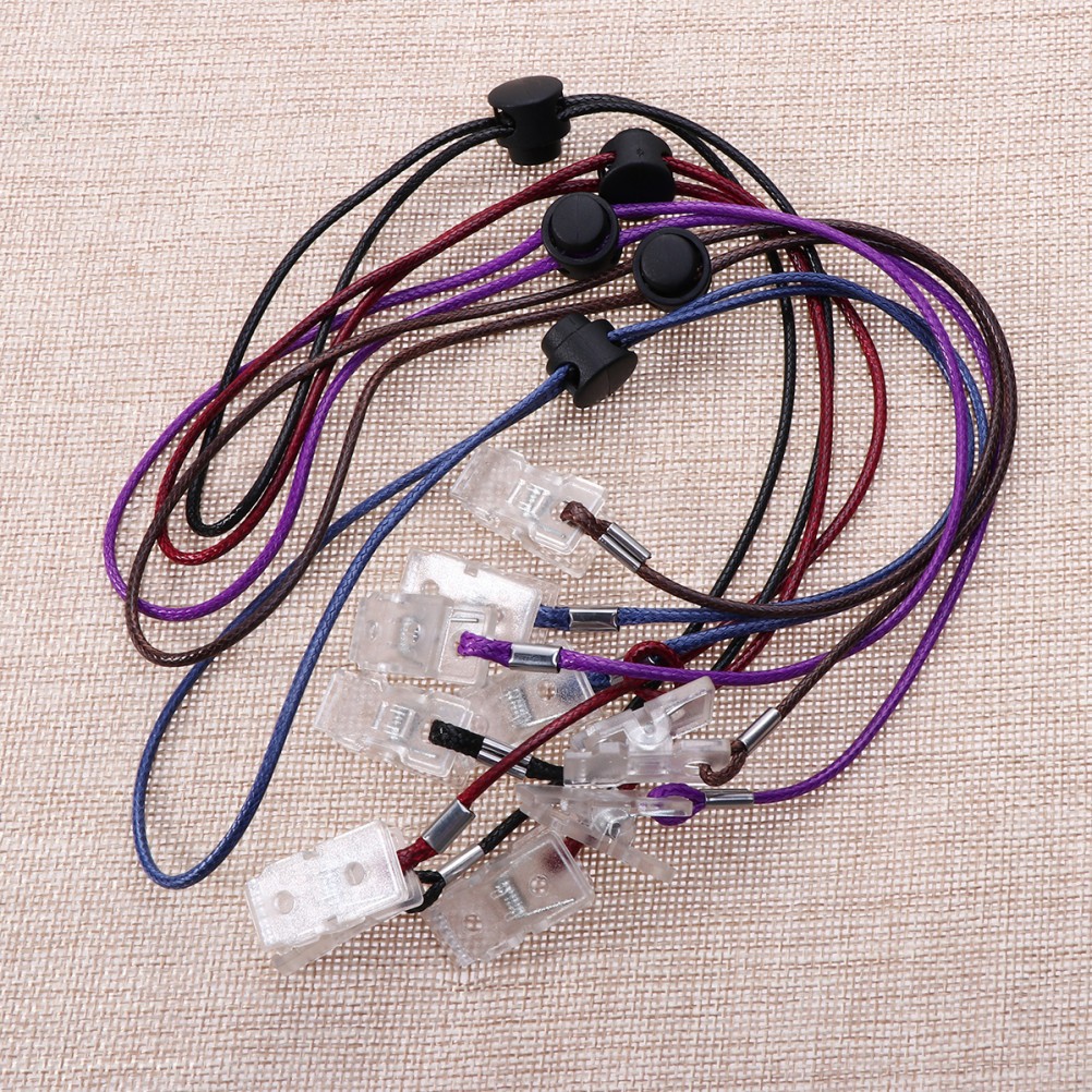 5Pcs Napkin Bib Clips with Reusable Polyester Chain Assorted Colors for Home