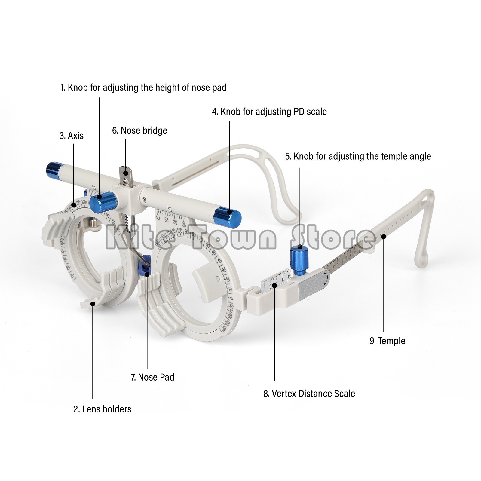 Professional Adjustable Optometry Optical Eye Test Trial Lens Frame PD 48-80