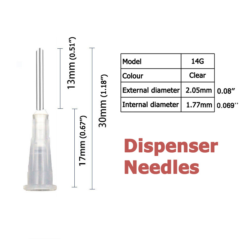 14-28G 300Pack Precision Dispensing Needle Blunt Tip Oil Glue Liquid Ink Refill