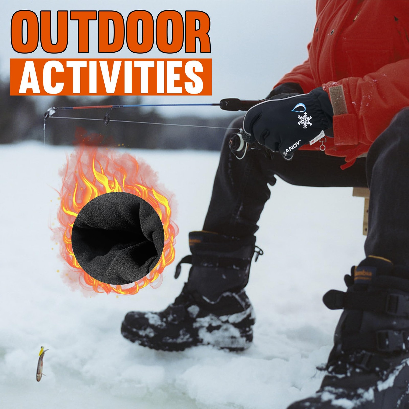 Aigevture Cold Weather Work Gloves Winter Thermal Fleece Work Gloves Insulated