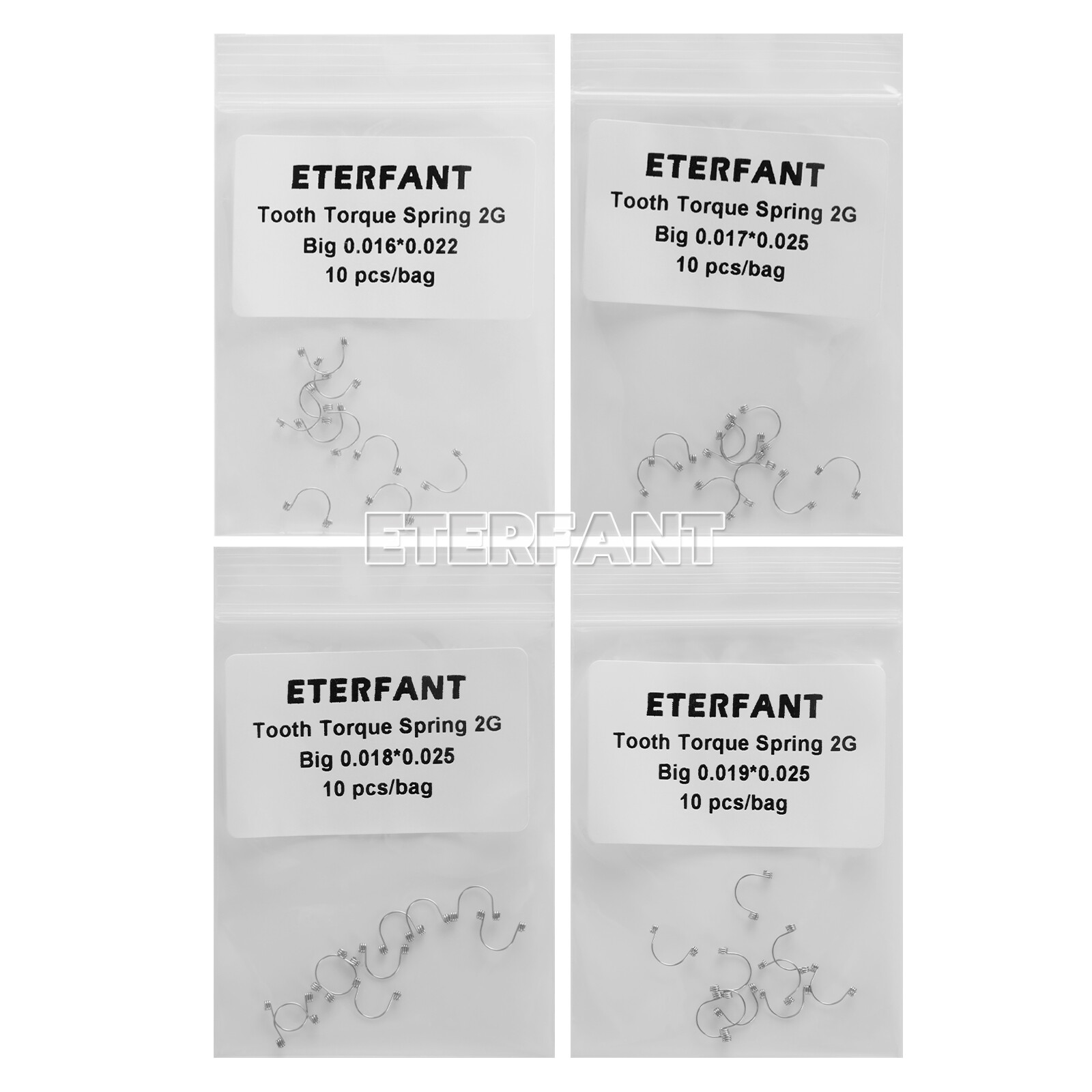 50pcs Dental Orthodontic Anterior Tooth Curved Torque Springs Small/Medium/Large