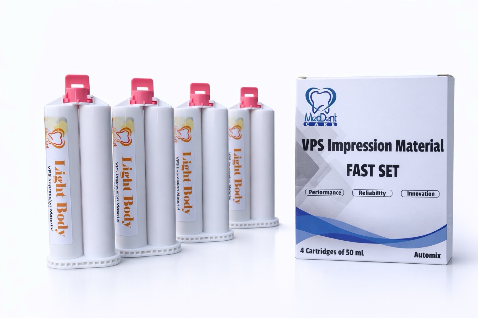 Dental Impression Material Light Body Fast Set VPS 4X50ml Cartridges