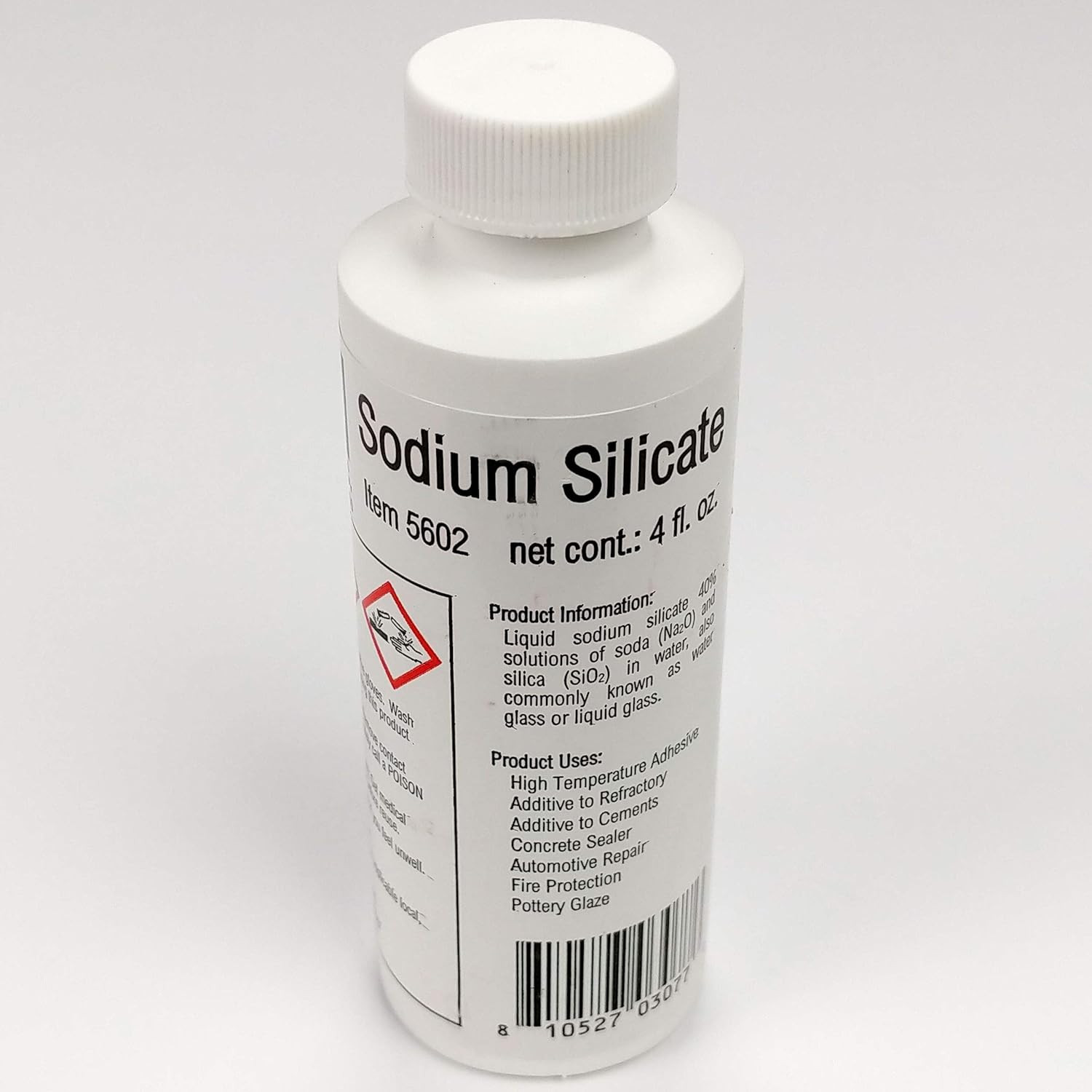 High Temperature Adhesive, 2000F Rated, Sodium Silicate, Water Glass, 40% Soluti