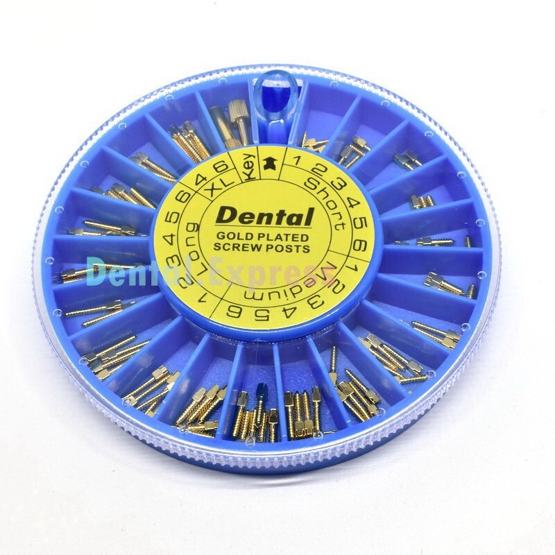 120pcs Dental Screw Post Titanium Kit Silver Gold Plated Conical Root Canal Pins